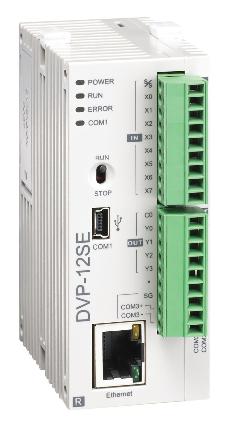 DVP12SE11T | Delta 8 Dijital Giriş, 4 Dijital NPN Çıkış, Dahili Ethernet Kontrolör CPU PLC