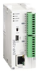 DVP12SE11T | Delta 8 Dijital Giriş, 4 Dijital NPN Çıkış, Dahili Ethernet Kontrolör CPU PLC