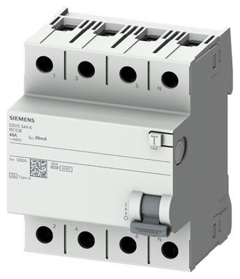 5SV5646-6 | Siemens A TİPİ HATA AKIMI KORUMA ANAHTARI-FI (KAÇAK AKIM KORUMA RÖLESİ) 63A; 400V; 300mA; 3P+N