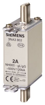 3NA3822 | Siemens STEATİT(SERAMİK) GÖVDELİ NH-BIÇAKLI SİGORTA BUŞONU; 63A; BOY 000; GENİŞLİK 21mm