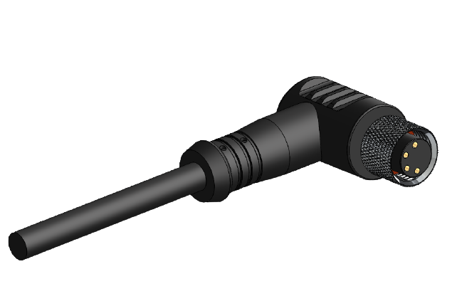 BRC08-AF42N0-02BPVC | Berrcab M8 Açılı Dişi 4 Pin 2 Metre PVC Kablolu Konektör - Sensör/Aktüatör Kablosu