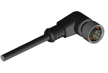 BRC12-AF52N0-30BPUR | Berrcab M12 Açılı Dişi 5 Pin 30 Metre PUR Kablolu Konektör - Sensör/Aktüatör Kablosu