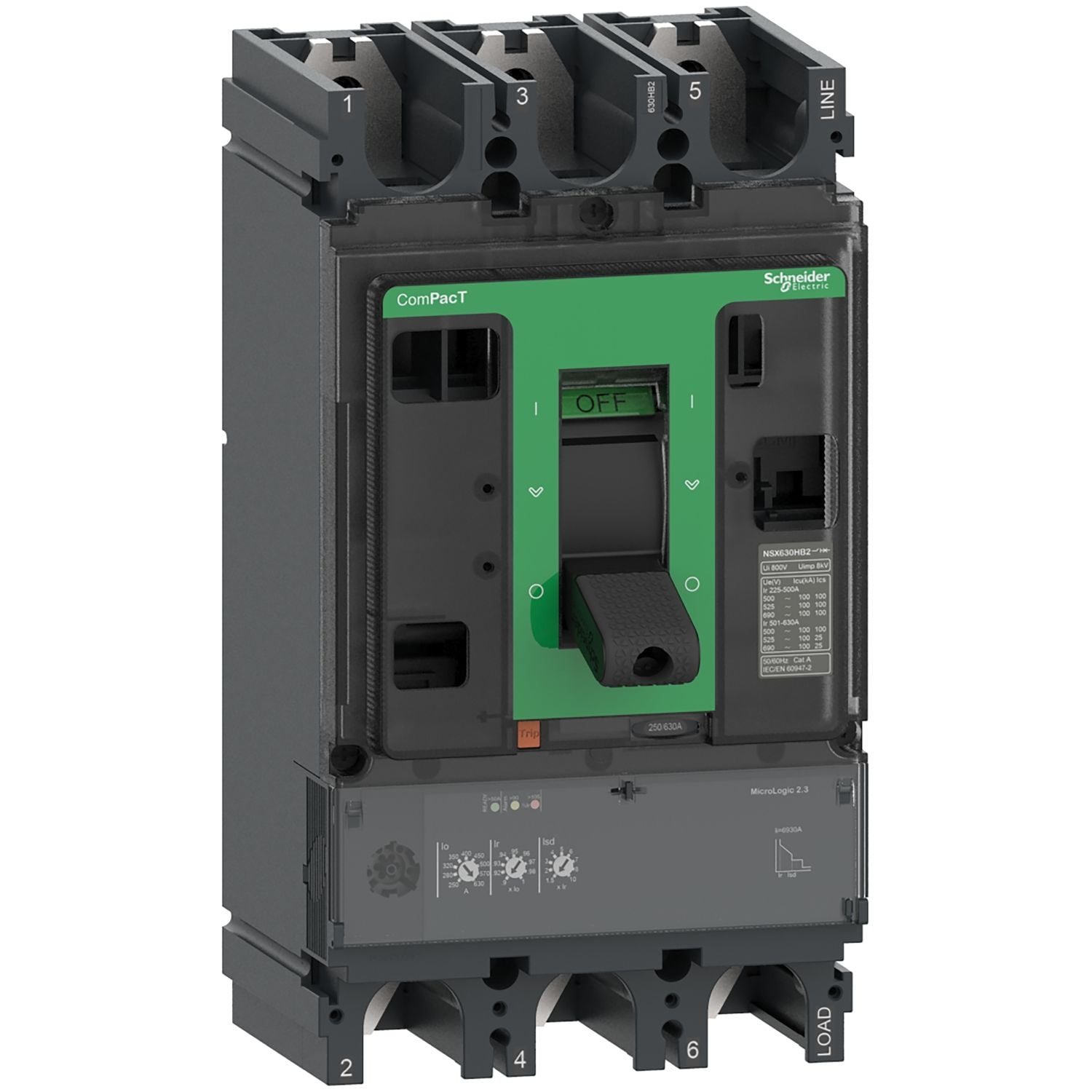 C63N32D630 | Schneider NSX630N  Micrologic 2.3  50kA | ComPacT Şalter NSX630N 50kA AC 3P3D 630A 2.3