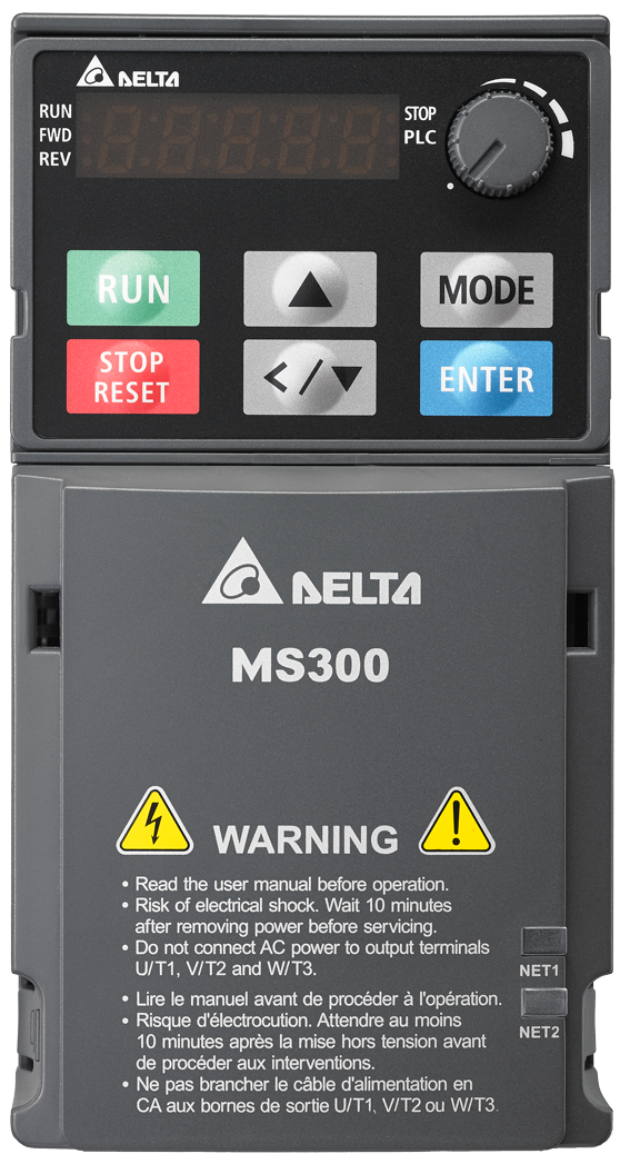 VFD2A8MS21AFSAA | Delta MS300 Serisi 0,4 kW 1 Faz 220 VAC Hız Kontrol Cihazı