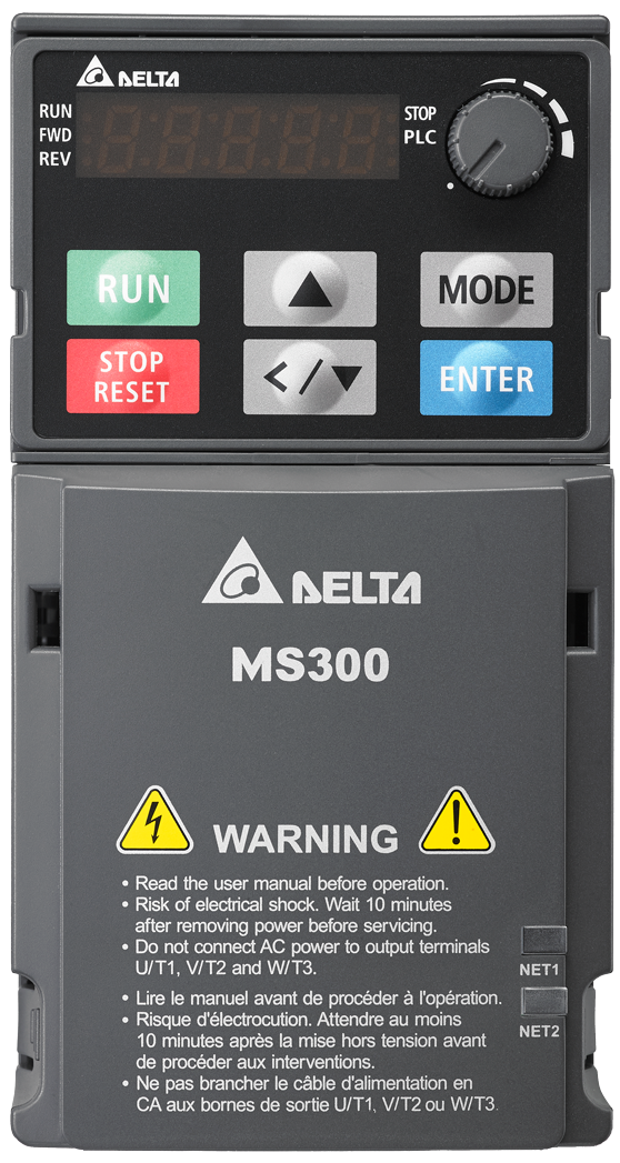 VFD2A7MS43AFSAA | Delta MS300 Serisi 0,75 kW 3 Faz 400 VAC Hız Kontrol Cihazı