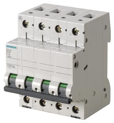 5SL4606-7 | Siemens Otomatik Sigorta - 6 Amper, 3 Kutup+Nötr (3P+N), 6kA, C Eğrisi