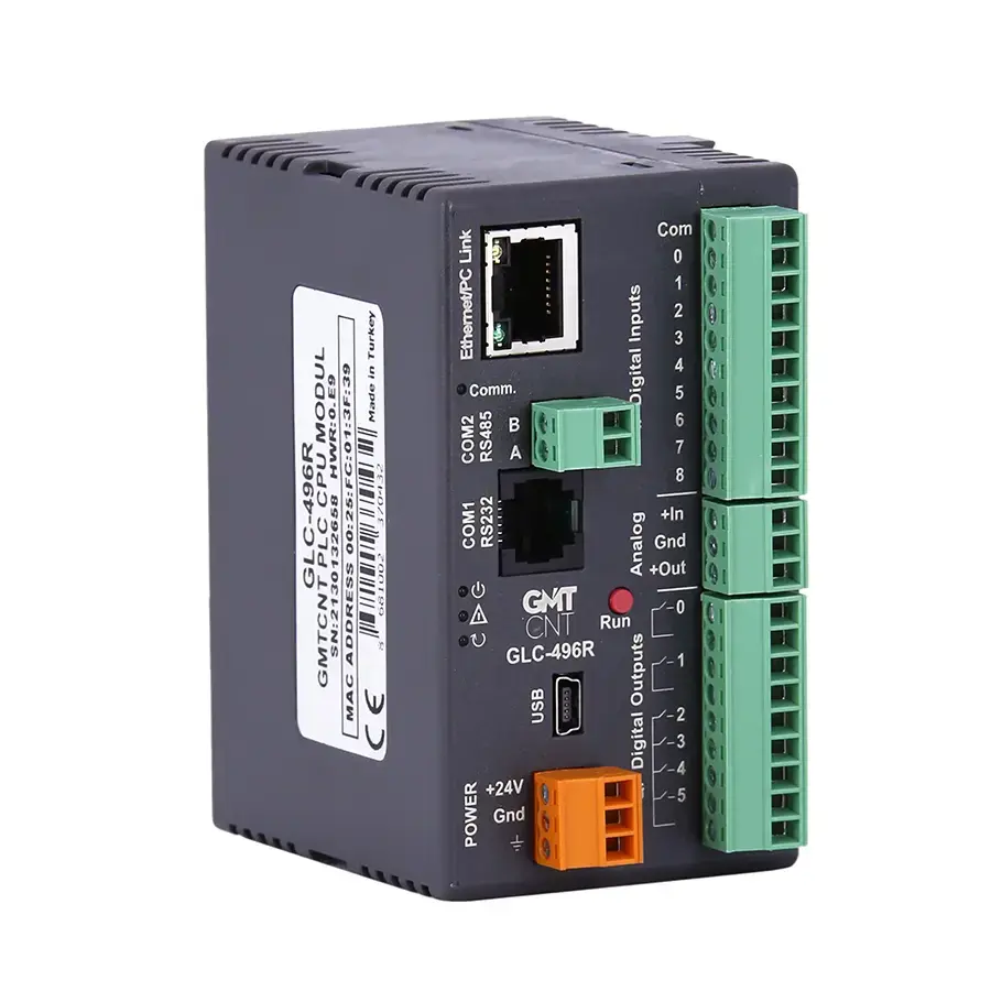 GLC-496R | GMT 9 Kanal 24 VDC PNP Giriş PLC CPU Modülü